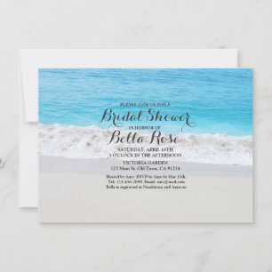 Beach ocean sand bridal shower invites beach1