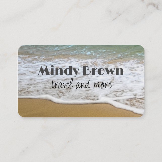 beach ocean sand nature custom double sided  business card (Front)