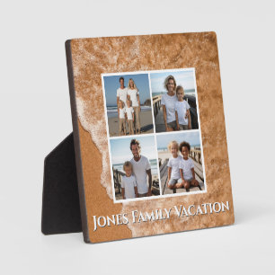 Beach ocean sand surf personalize photo template plaque