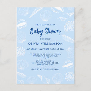 Beach Ocean Sea Shells Boy Baby Shower Postcard