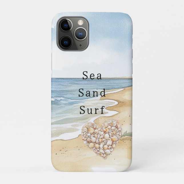Beach Ocean Sea Shells Heart Case-Mate iPhone Case (Back)