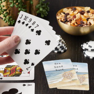 Beach Ocean Sea Shells Heart Playing Cards