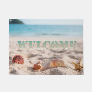 Beach, Ocean,Seashells ,Welcome Doormat
