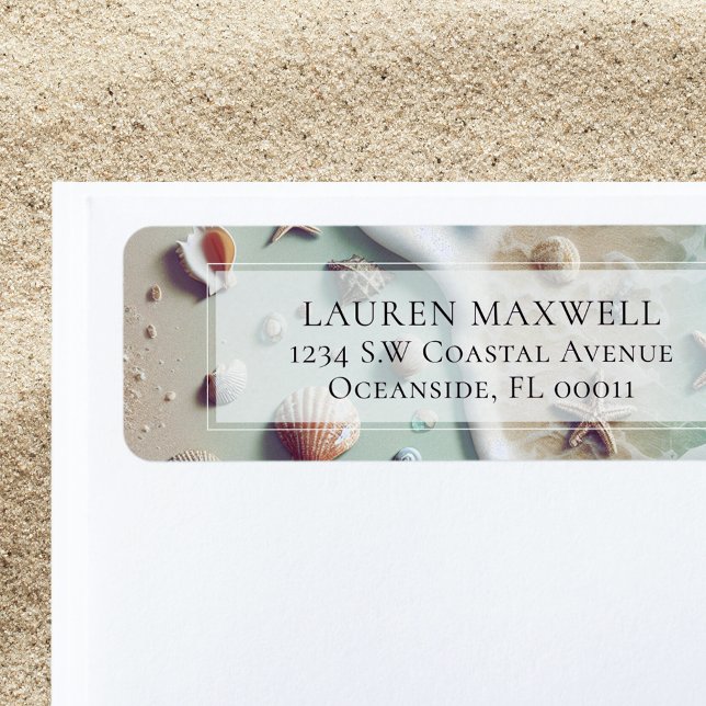 Beach Ocean Seaside Seashell Wedding Address (Creator Uploaded)