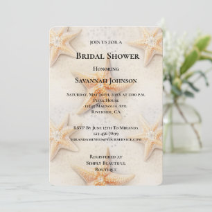 Beach Ocean Starfish Bridal Shower Invitation