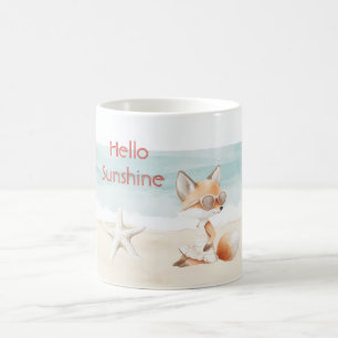 Beach Ocean Starfish Fox Hello Sunshine Coffee Mug