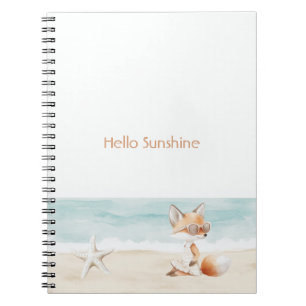 Beach Ocean Starfish Fox Hello Sunshine Notebook