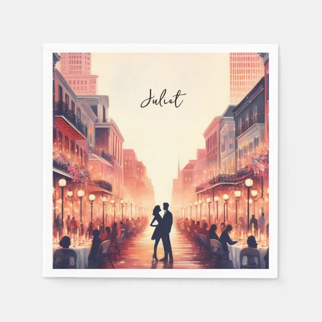 Beach Ocean Summer New Orleans Bridal Shower Napkin (Front)