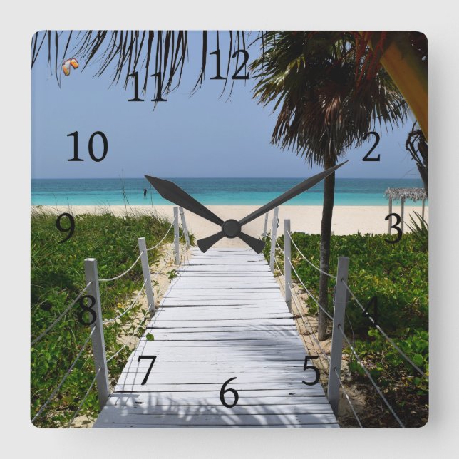 Beach Ocean Surfer Photo 207 sea Square Wall Clock (Front)