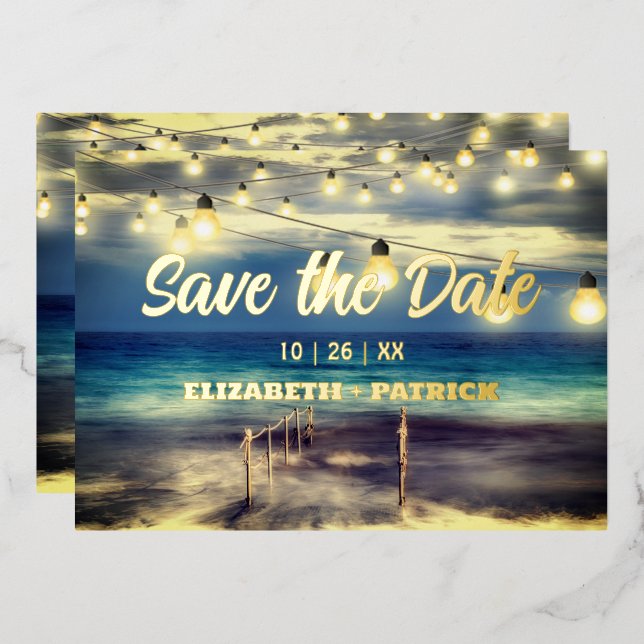 Beach Ocean Theme Save The Date  (Front/Back)