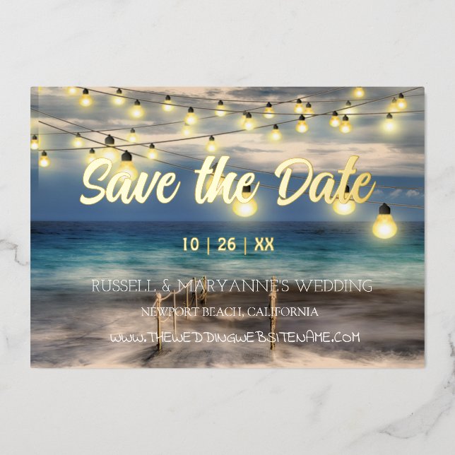 Beach Ocean Theme Save The Date  (Front)