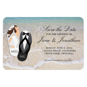 Beach Ocean Tropical Wedding Deluxe Save the Date Magnet