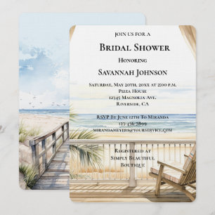 Beach Ocean View Bridal Shower Invitation