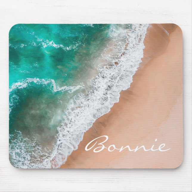 Beach ocean water on seashore sand tropical summer mouse pad (Front)