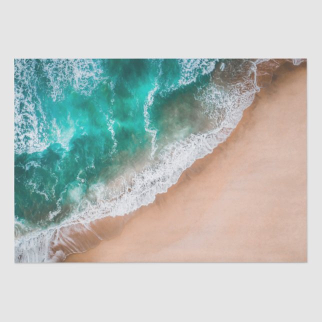 Beach ocean water on seashore sand tropical summer tissue paper (Front)