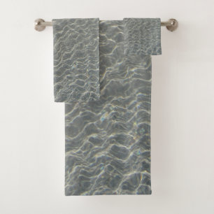 Beach Ocean Water Ripples & Sand Bath Towel Set