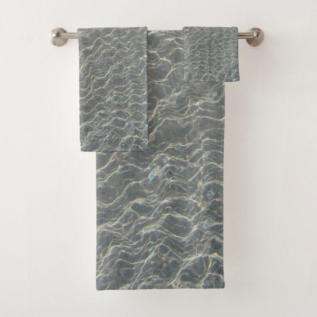 Beach Ocean Water Ripples & Sand   Bath Towel Set (Insitu)