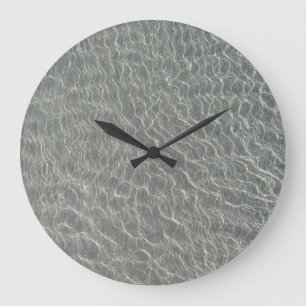 Beach Ocean Water Ripples & Sand Large Clock