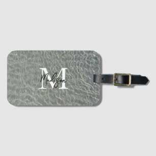 Beach Ocean Water Ripples & Sand Monogrammed Luggage Tag