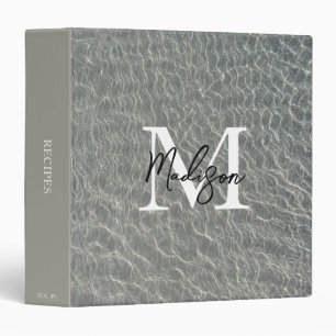 Beach Ocean Water Ripples & Sand Recipe Cookbook Binder