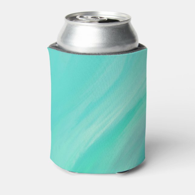 Beach Ocean Wave Fluid Marble Can Cooler (Can Back)