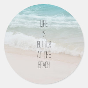 Beach Ocean Waves   Classic Round Sticker