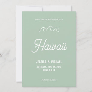 Beach ocean waves coastal - aqua destination save the date