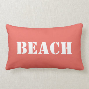 Beach Ocean Waves Custom Words or Colour Lumbar Pillow