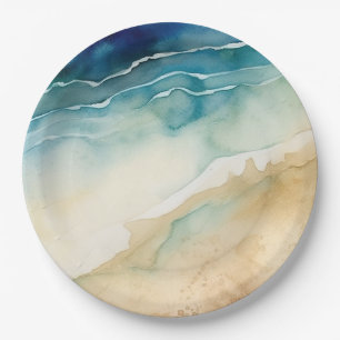 Beach Ocean Waves Paper Plate