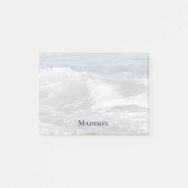 Beach Ocean Waves Personalized Post-it Notes (Front)