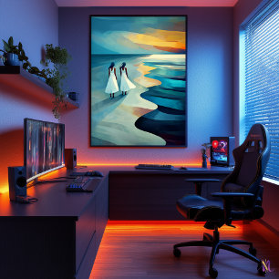 Beach of Skagen - Cubist masterpiece inspired. Poster