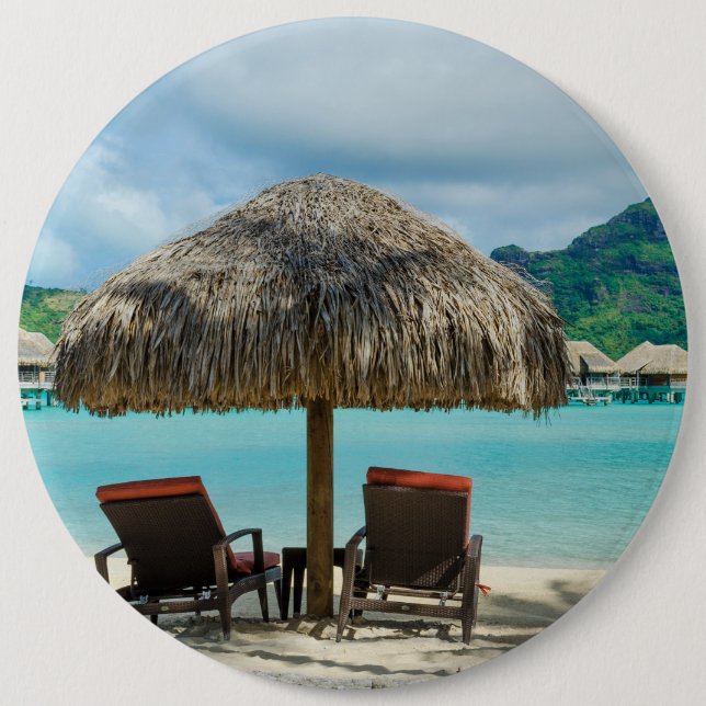 Beach on Bora Bora button (Front)