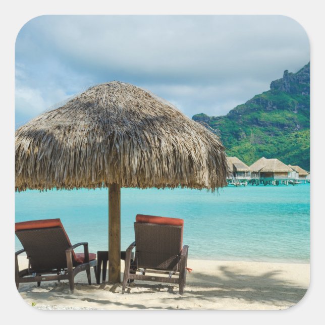 Beach on Bora Bora sticker (Front)