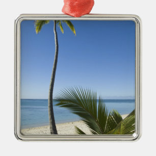 Beach on mainland Aitutaki, Cook Islands Metal Ornament