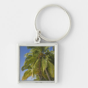 Beach on One Foot island, Aitutaki, Cook Islands Keychain