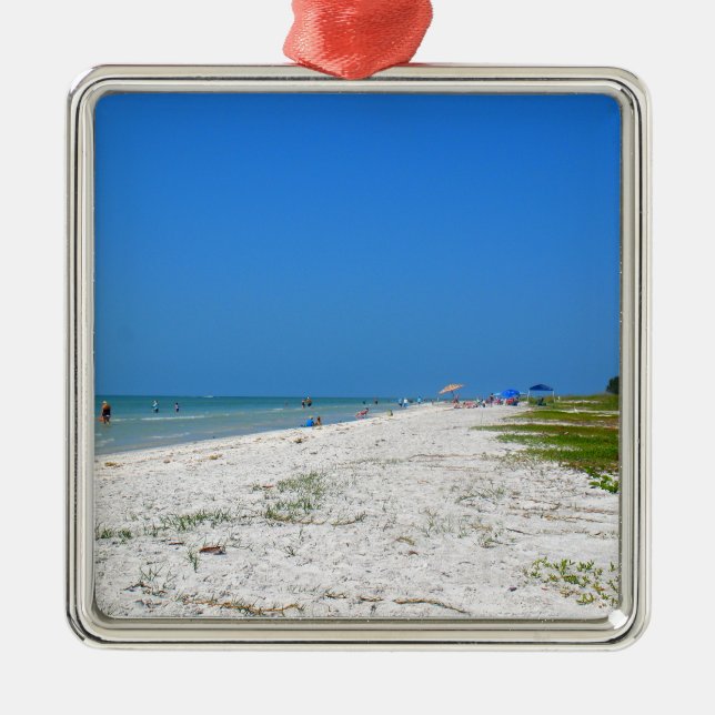 Beach on Sanibel Island Metal Ornament (Front)