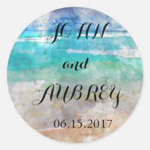 Beach or Tropical Island Wedding Envelope Seal