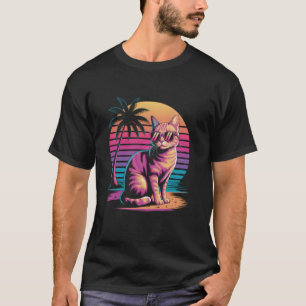 Beach Orange Tabby Cat Friendly Wearing Sunglasses T-Shirt