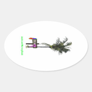 beach oval sticker