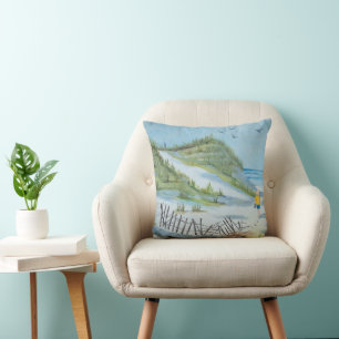 Beach Painting Throw Pillow