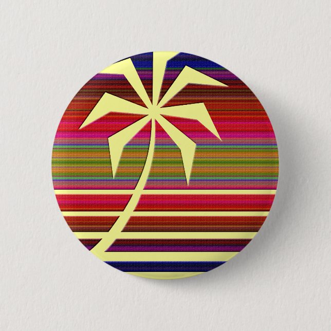 Beach Palm #1 2 Inch Round Button (Front)
