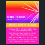 Beach Palm Leaf Silhouette, Travel Agent Advert Flyer<br><div class="desc">Beach Palm Leaf Silhouette, Travel Agent Advertising Flyers By The Business Card Store.</div>