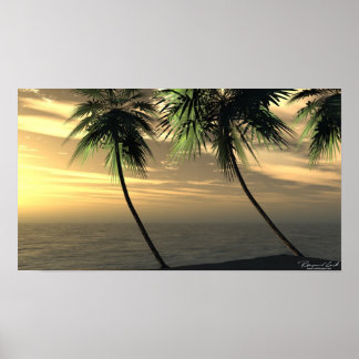Beach Palm Sunset Print