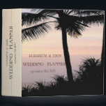 Beach Palm Sunset Wedding Binder<br><div class="desc">Beach wedding planner.</div>