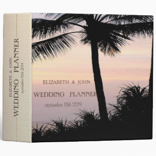 Beach Palm  Sunset Wedding Binder