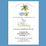 Beach Palm Tree 21st Birthday Invitation<br><div class="desc">Celebrate a milestone in relaxed coastal style with this elegant tropical 21st birthday party invitation. Featuring a beautiful watercolor palm tree overlooking a serene beach shoreline, this design creates the perfect atmosphere for a stylish seaside celebration, tropical party, beach birthday gathering, or destination birthday event. This modern coastal invitation combines...</div>
