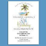Beach Palm Tree 50th Birthday Invitation<br><div class="desc">Celebrate a special milestone with this elegant tropical beach birthday party invitation featuring a serene coastal design inspired by ocean breezes, sandy shores, and relaxing island vibes. Perfect for a stylish seaside celebration, this sophisticated invitation sets the tone for a memorable 50th birthday gathering with a calm, coastal aesthetic and...</div>