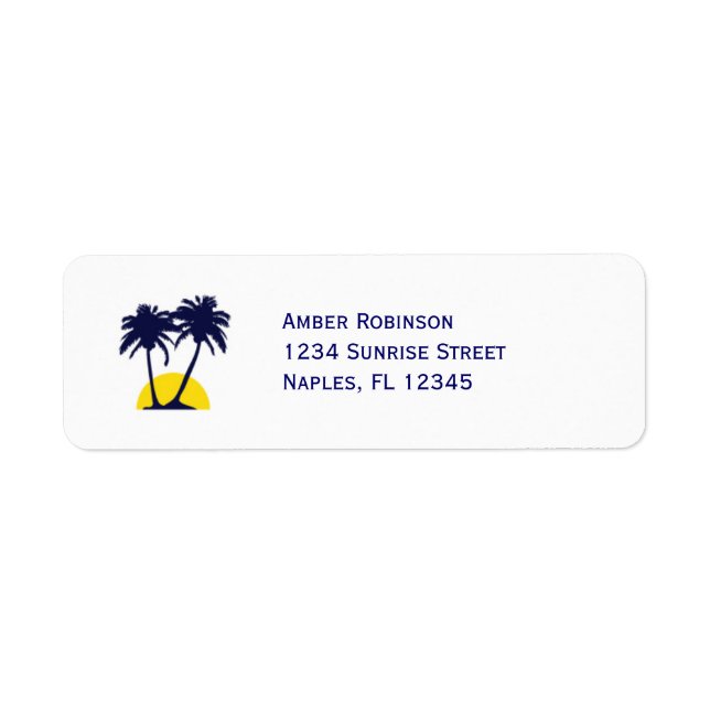 Beach Palm Tree Address Label (Front)