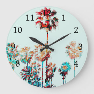Beach Palm Tree Design 243 Large Clock