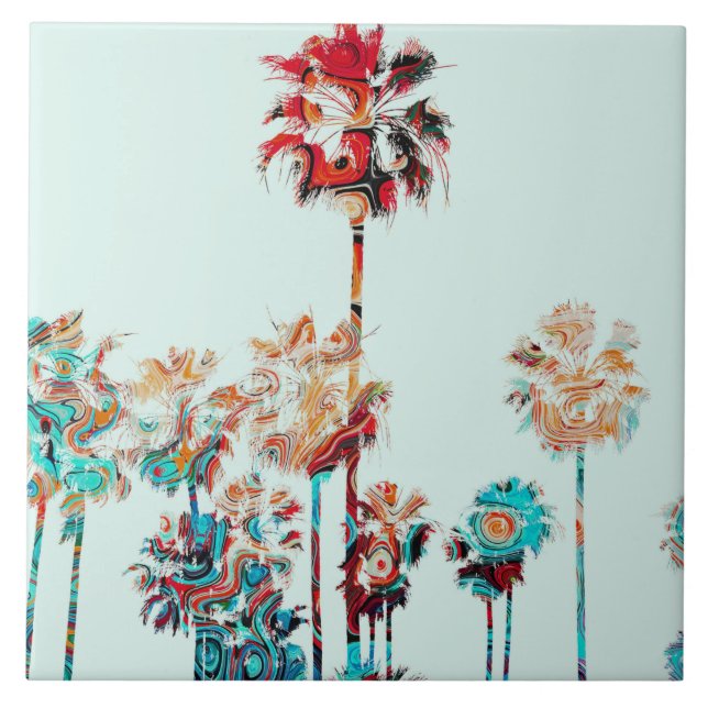 Beach Palm Tree Design 243 Tile (Front)